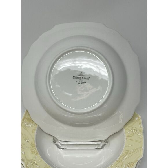 Villeroy & Boch My Garden Daisy Rim Soup Bowls 8.5” Set Of 4 Yellow White Floral - Picture 8 of 9